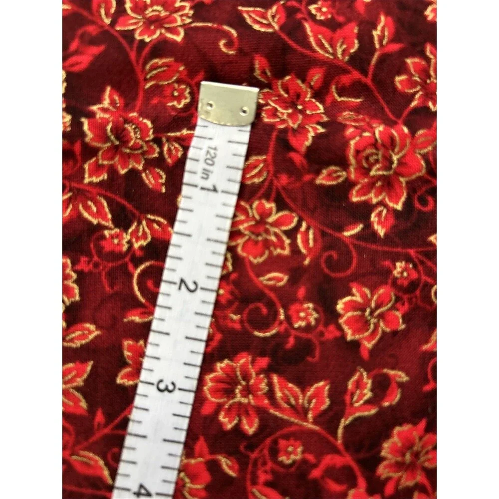 Fabric Lot Quilting Crafts Sewing Art Project Cotton Prints Red Tones 6 Pc
